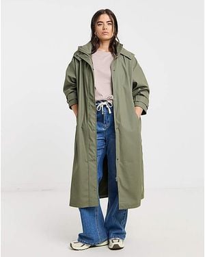 Simply Be Longline Rubberised Raincoat - Green