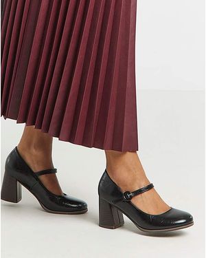 Simply Be Mary Jane Vintage Platorm Ex Wide - Red