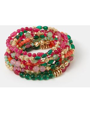 Accessorize Bead Stretch Bracelets - White
