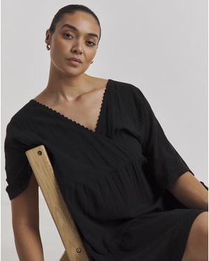 Beach To Beach Ric Rac Mini Beach Dress - Black