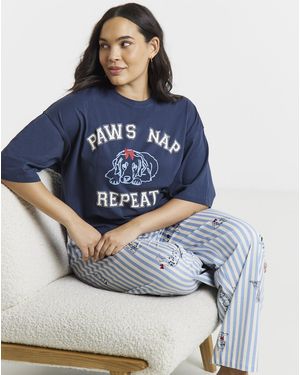 Pretty Secrets Paws Nap Repeat Pyjama Set - Blue