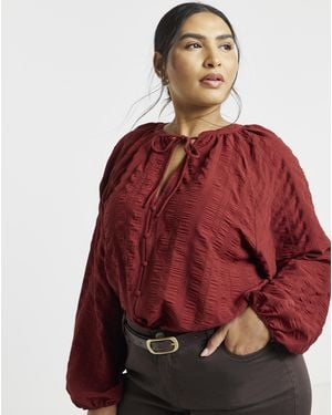 Simply Be Rust Long Sleeve Top - Red