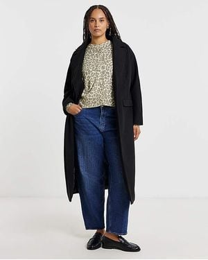 Simply Be Midaxi Faux Wool Coat - Blue