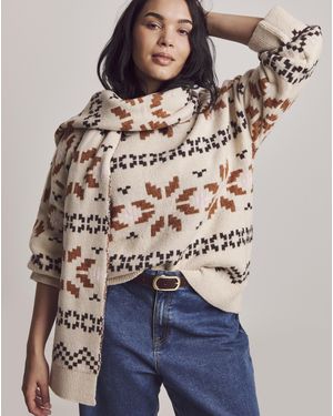 Julipa Fairisle Jumper With Scarf - Brown
