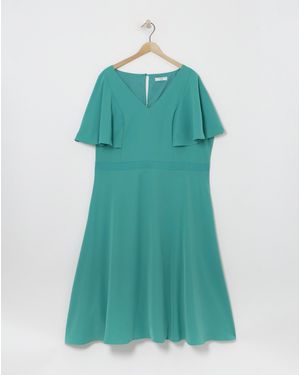 Joanna Hope Angel Sleeve Dress - Blue