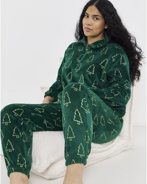 Pretty Secrets 1/4 Zip Fleece Twosie - Green