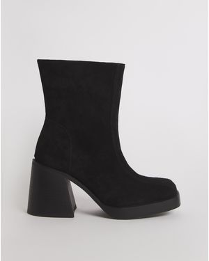 Simply Be Platform Ankle Boots Wide - Black
