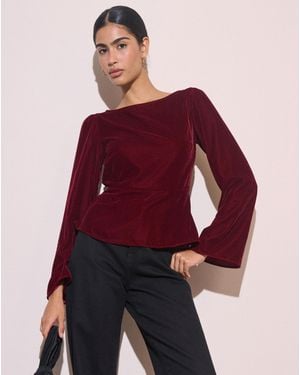 Nobody's Child Eva Velvet Top - Red