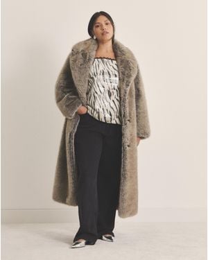 Simply Be Sbe Faux Fur Maxi Coat - Natural