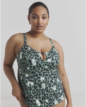 Elomi Jungle Bay Non Wired Tankini Top - Green