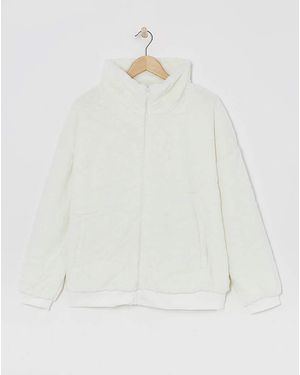 Pretty Secrets Fleece Lounge Cardigan - White