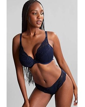 Panache Ana High Apex Plunge Wired Bra - Blue