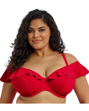 Elomi Plain Sailing Plunge Bikini Top - Red