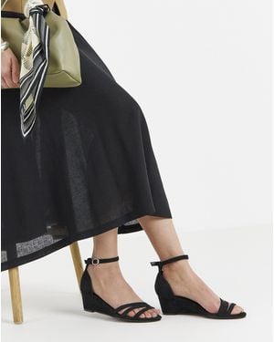 JD Williams Low Wedge Two Part Sandals Wide - Black