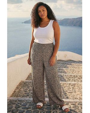 Roman Curve Textured Animal Trousers - Blue