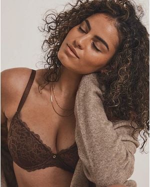 Ann Summers Sexy Lace Plunge Bra - Brown