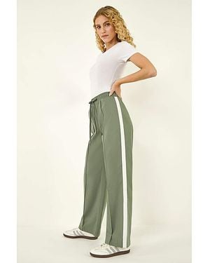 Roman Roman Tie Waist Bengaline Stripe Trouser - Natural