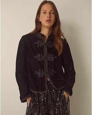 Monsoon Viola Beaded Velvet Jacket - Brown