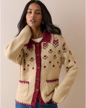 Nobody's Child Ditsy Collar Jacket - Brown