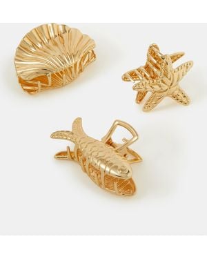 Accessorize Ocean Metal Claw Clips - Metallic