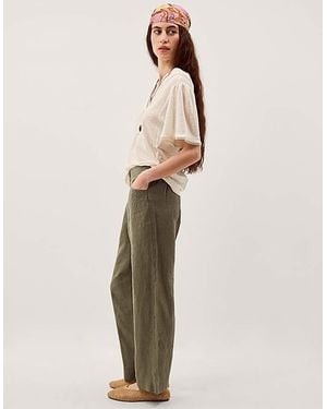 Monsoon Lucy Straight Leg Linen Trousers - Natural
