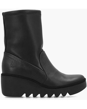 Fly London Boik Wedge Ankle Boots - Black