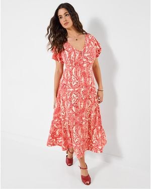 Joe Browns Orla Printed Jersey Dress - Red