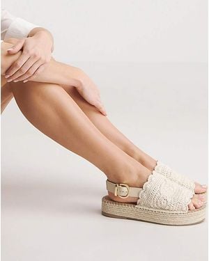 Simply Be Flatform Espadrille Sandal Wide - Natural