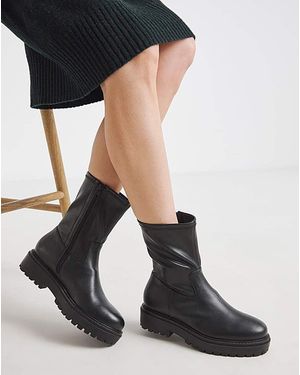Simply Be Chunky Ankle Boot Extra Wide - Black