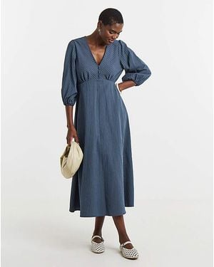 JD Williams Stripe Button Detail Tea Dress - Blue