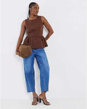 Simply Be Peplum Tank - Blue
