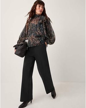 Monsoon Payton Ponte Bootcut Trousers - Black