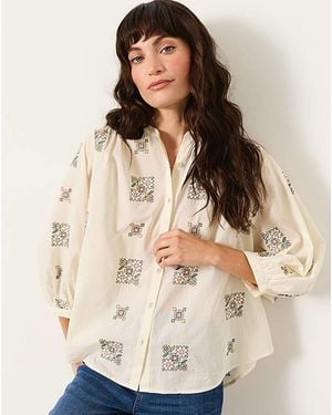 FatFace Ellen Emb Blouse - Natural