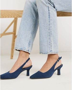 JD Williams Pointed Toe Slingback Heels Ex Wide - Blue