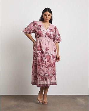 Joanna Hope Cotton Poplin Printed Dress - Pink