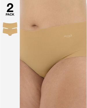 Sloggi Zero 2Pk Microfibre Shorts - Natural