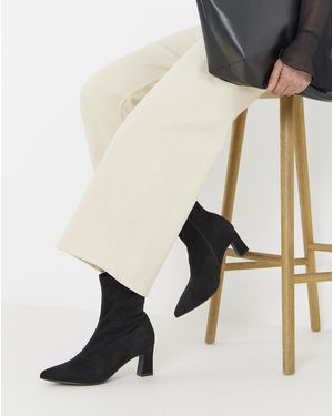 JD Williams Pointed Toe Heeled Sock Boot Eee Fit - Black