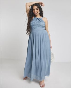 Little Mistress Lace Maxi Dress - Blue