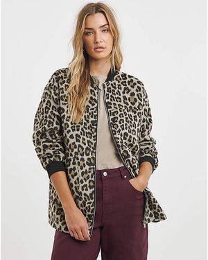 Simply Be Soft Zip Bomber Jacket - Grey