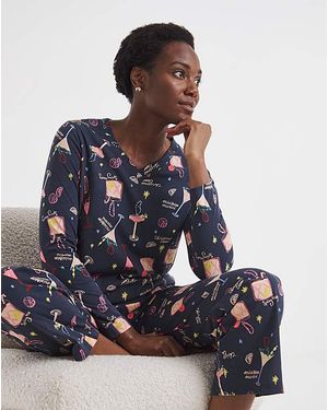 JD Williams Cocktail Print Value Pj Set - Blue
