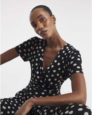 Joe Browns Perfect Polka Jersey Dress - Black