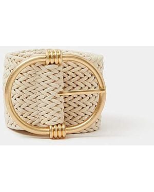 Accessorize Wide Woven Belt - Natural