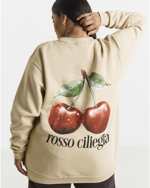 Simply Be Cherry Back Graphic Sweatshirt - Red