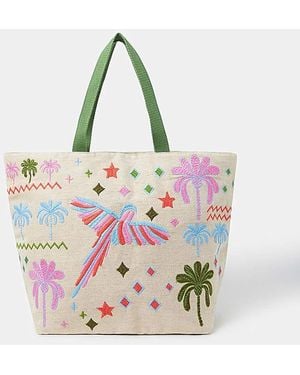 Accessorize Embroidered Tote Bag - Pink