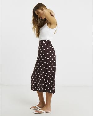 Simply Be Spot Midaxi Skirt - White