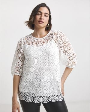 Joanna Hope Crochet Blouse - White