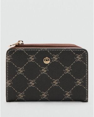 Mango Medium Wallet With Logo Print - Black