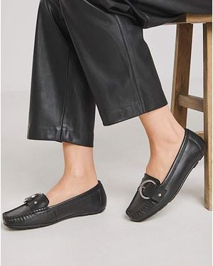 JD Williams Leather Driving Moccasin Wide - Black