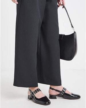 JD Williams Slingback Eyelet Mary Jane Wide - Black