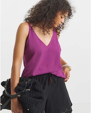 Simply Be V Neck Cami - Purple